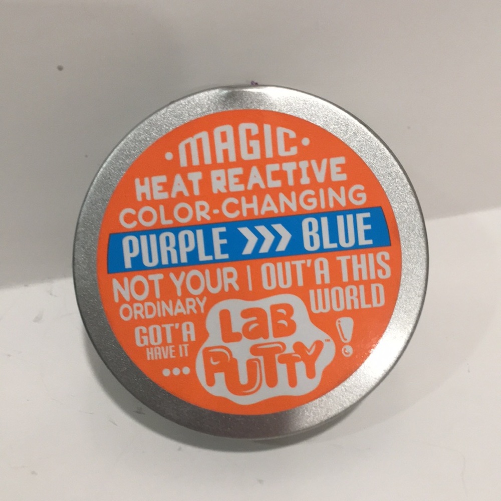 Color changing putty purple to blue